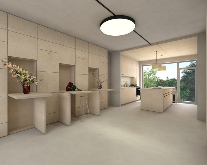 Verbouwing - rijwoning met flexibiliteit wonen / werken  Impressie 2