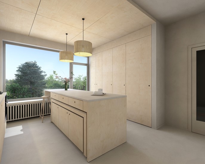 Verbouwing - rijwoning met flexibiliteit wonen / werken  Impressie 3